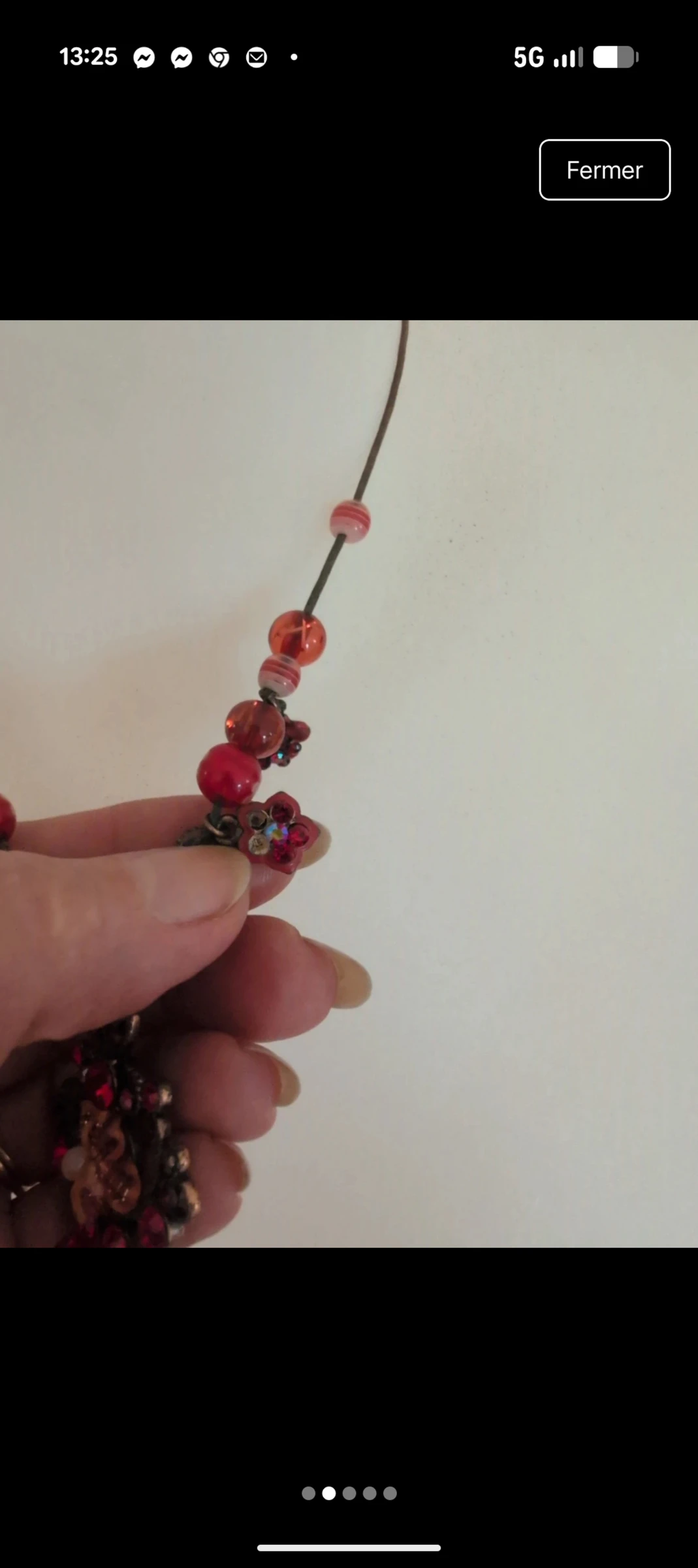 Conjunto collar+ pulsera+ pinzas de orejas con strass rojos – photo 7